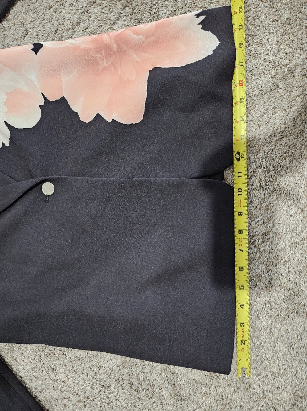 Calvin Klein Black Blazer with Pink Floral Print - Picture 9 of 10